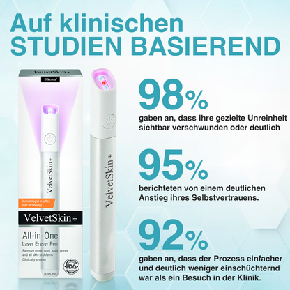 🇩🇪Bikenda® VelvetSkin+ All-in-One Laser Eraser Pen (mit CO₂-Lasertechnologie - entfernt effektiv Muttermale, Warzen, Hautanhängsel, Pigmentflecken und andere Hautunreinheiten)