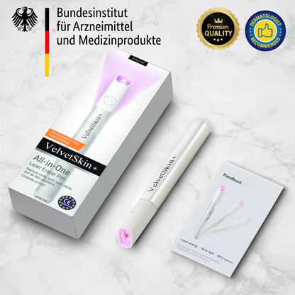🇩🇪Bikenda® VelvetSkin+ All-in-One Laser Eraser Pen (mit CO₂-Lasertechnologie - entfernt effektiv Muttermale, Warzen, Hautanhängsel, Pigmentflecken und andere Hautunreinheiten)